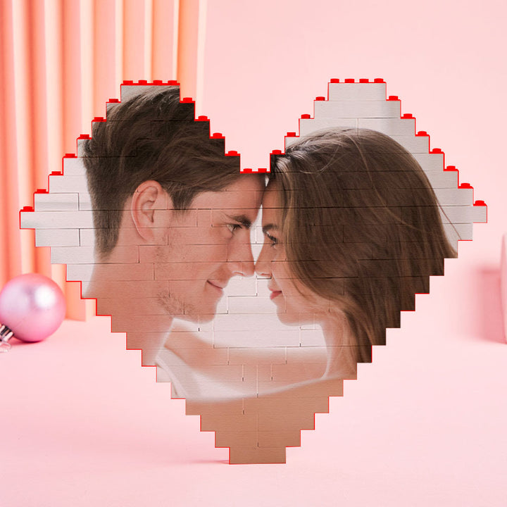 Custom Photo Building Bricks Personalised Printed Heart Block