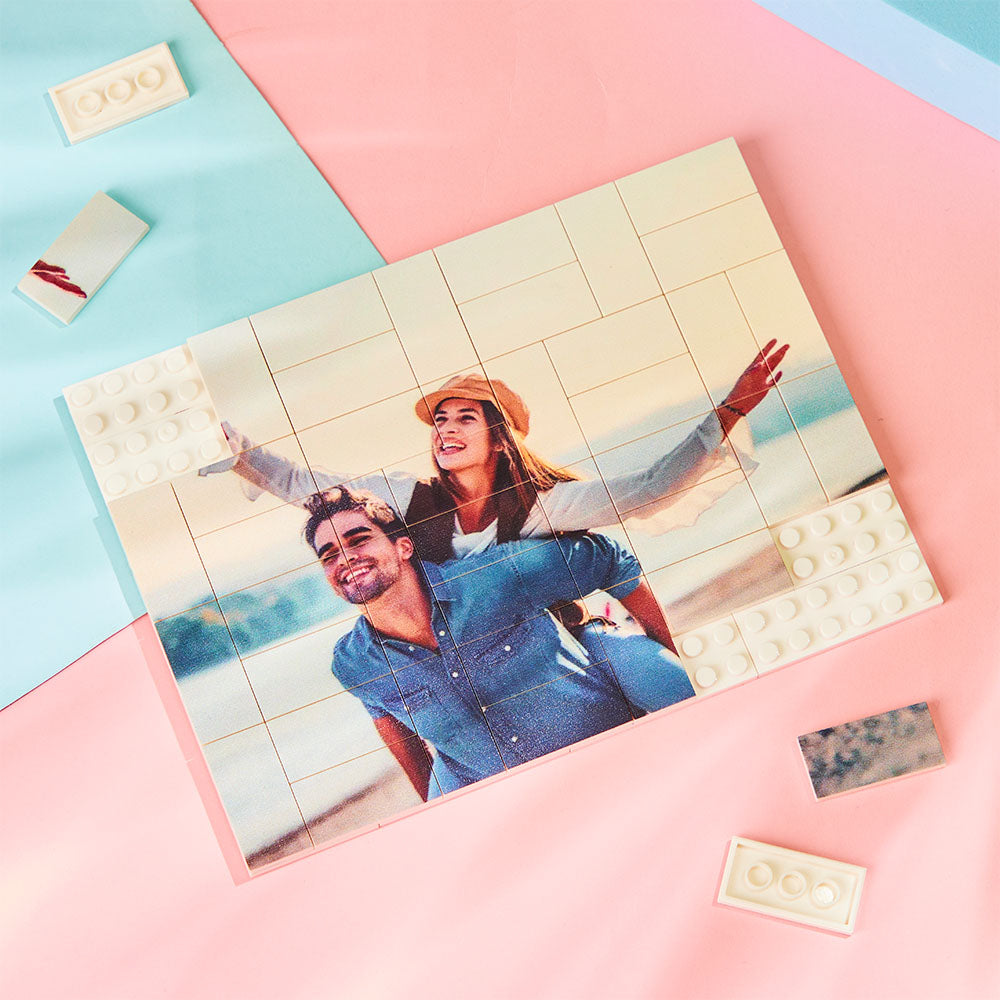 Custom Building Block Puzzle Personalized Photo Brick Gifts for Dad