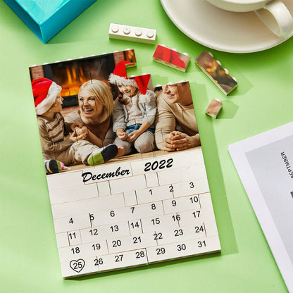 Custom Photo Building Block Puzzle Calendar Important Date Gifts for Him