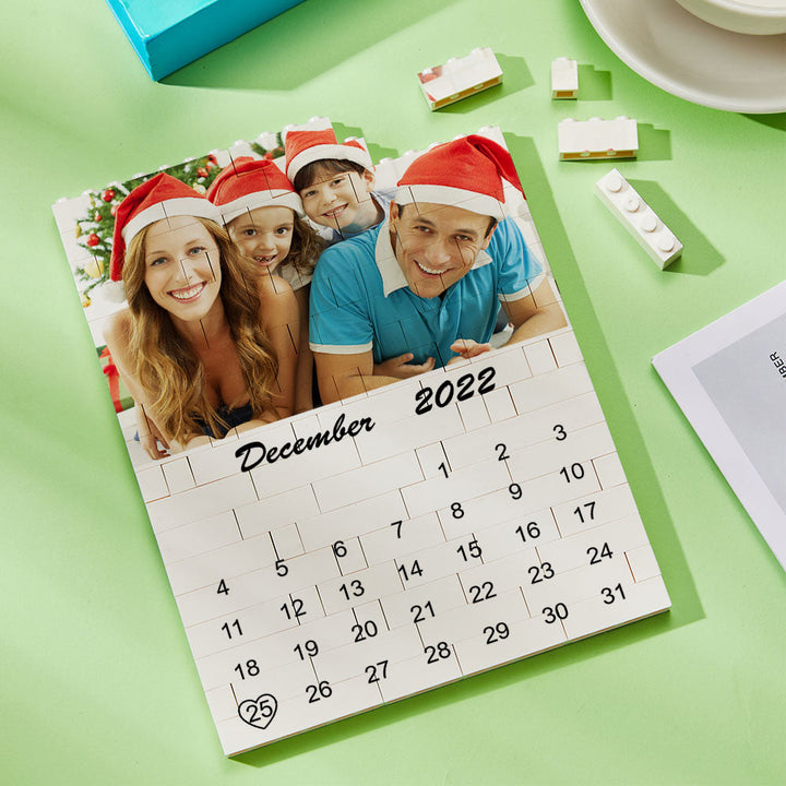 Custom Photo Building Block Puzzle Calendar Important Date Gifts for Him