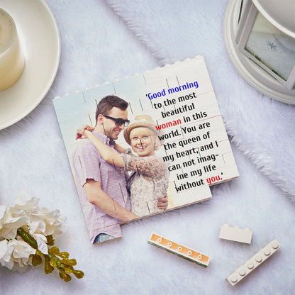 Custom Building Block Puzzle Square Photo Block Frame Gifts for Her