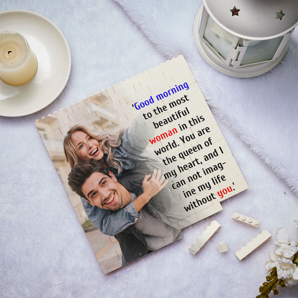 Custom Building Block Puzzle Square Photo Block Frame Gifts for Her