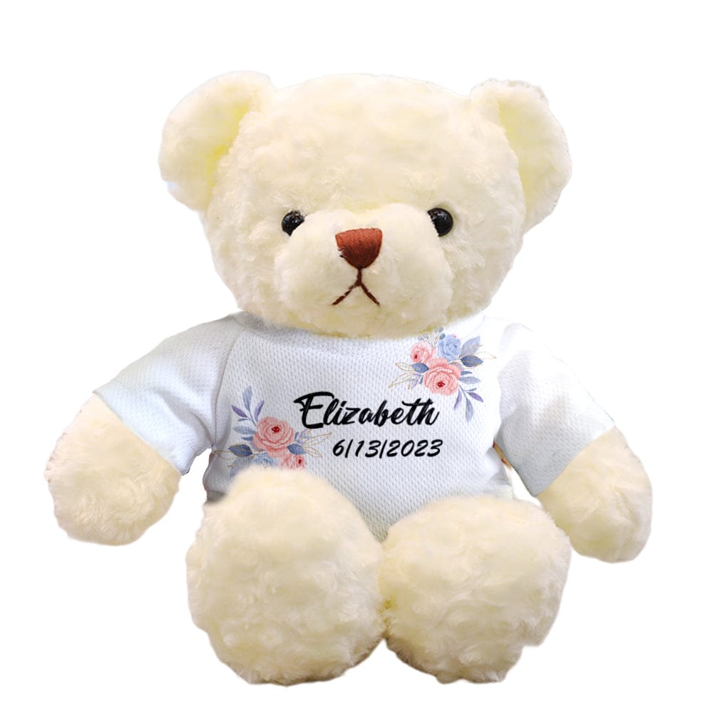 Custom Teddy Bear Doll Personalized Flowers Teddy Bear Plush Toys Birthday Gifts for Kids