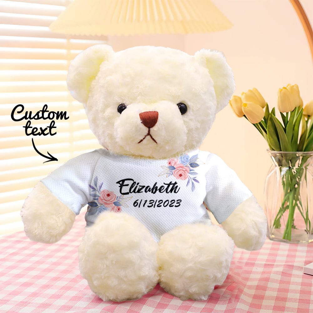 Custom Teddy Bear Doll Personalized Flowers Teddy Bear Plush Toys Birthday Gifts for Kids