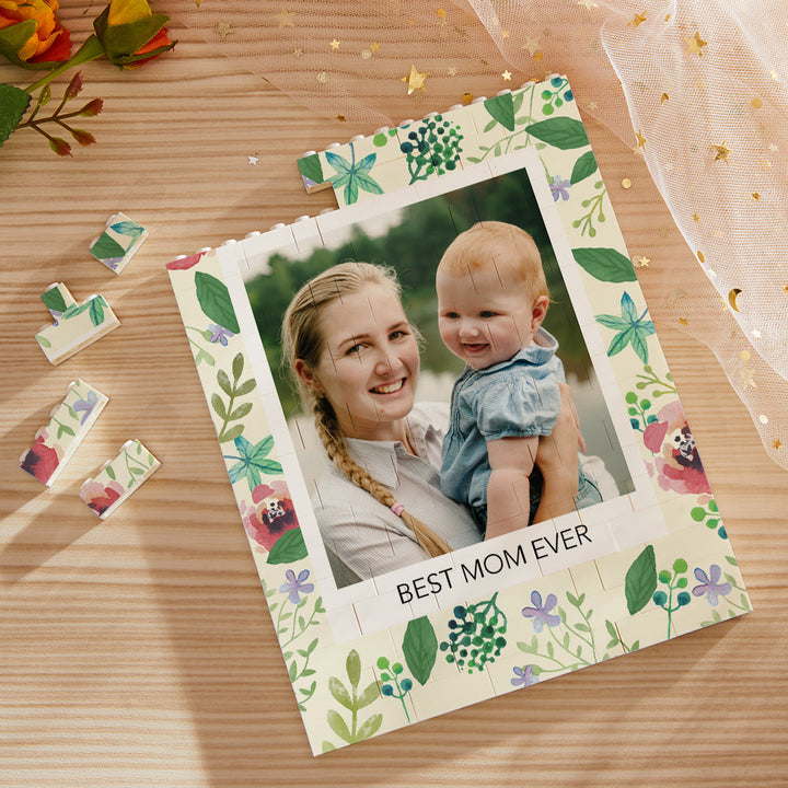 Custom Building Block Puzzle Vertical Building Photo Brick Best Mom Ever Mother's Day Gifts