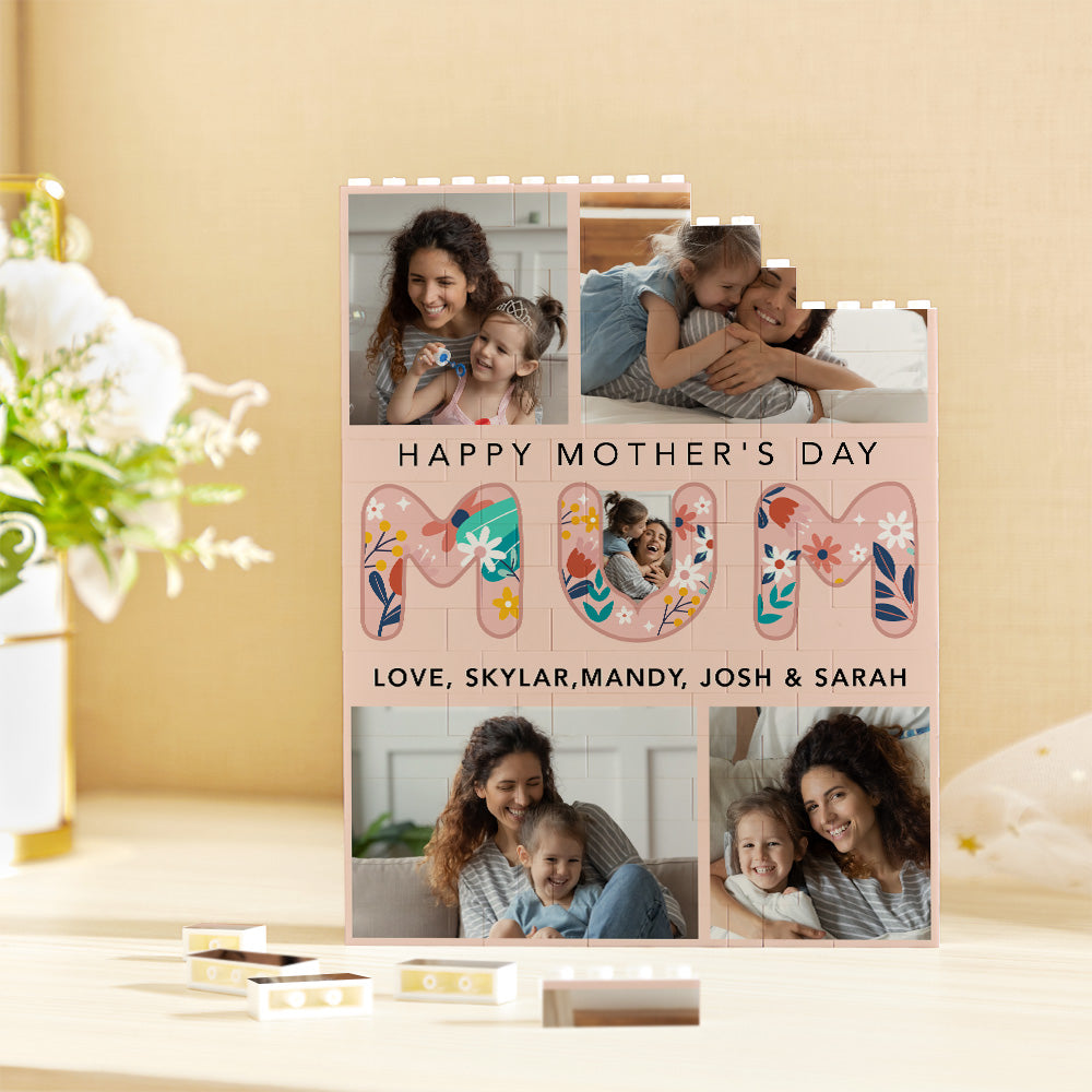 Custom Building Block Puzzle Vertical Building Photo Brick for Mum Happy Mother's Day