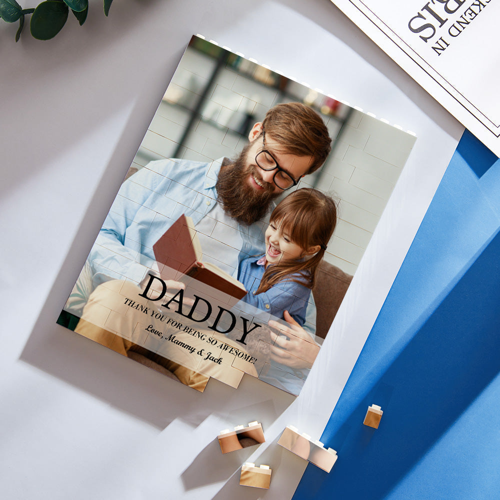 Custom Building Block Puzzle Vertical Building Photo Brick Daddy THANK YOU FOR BEING SO AWESOME!