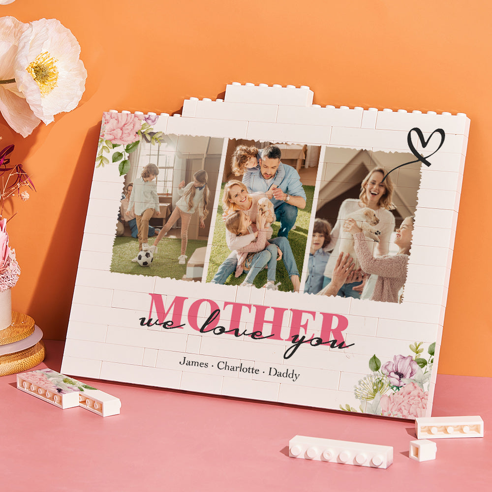 Personalized Horizontal Building Brick Custom Photo Block Mother We Love You