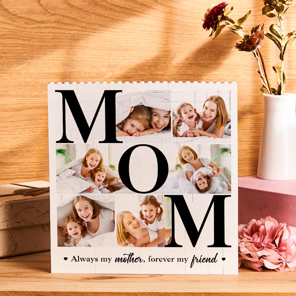 Custom Building Block Puzzle Square Photo Love Mom Brick Gift for Mother