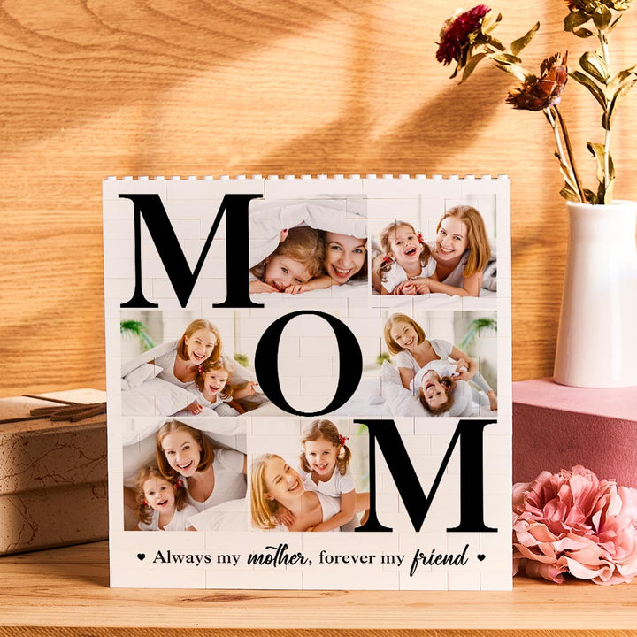 Custom Building Block Puzzle Square Photo Love Mom Brick Gift for Mother
