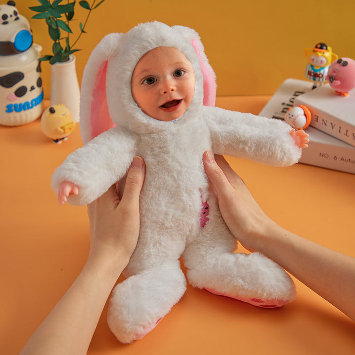 Custom Photo Face Doll Plush Bunny Cute Gifts