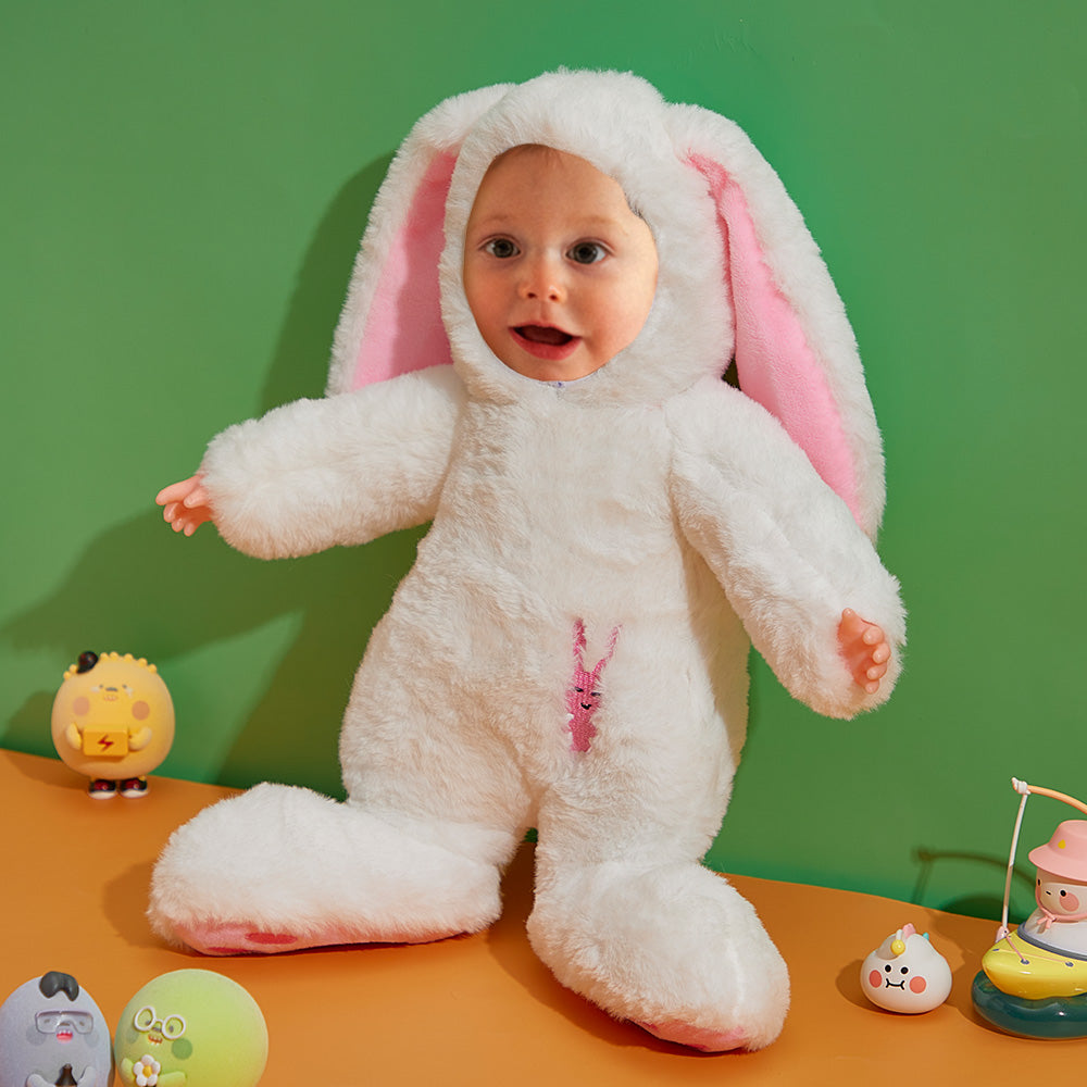 Custom Photo Face Doll Plush Bunny Cute Gifts