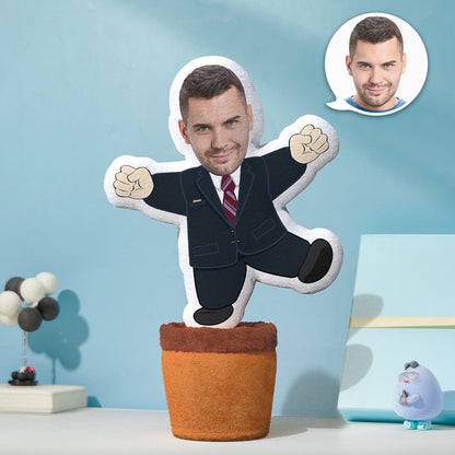 Custom Photo Face Doll Creative Funny Twisting Men in Suits Dancing Toys
