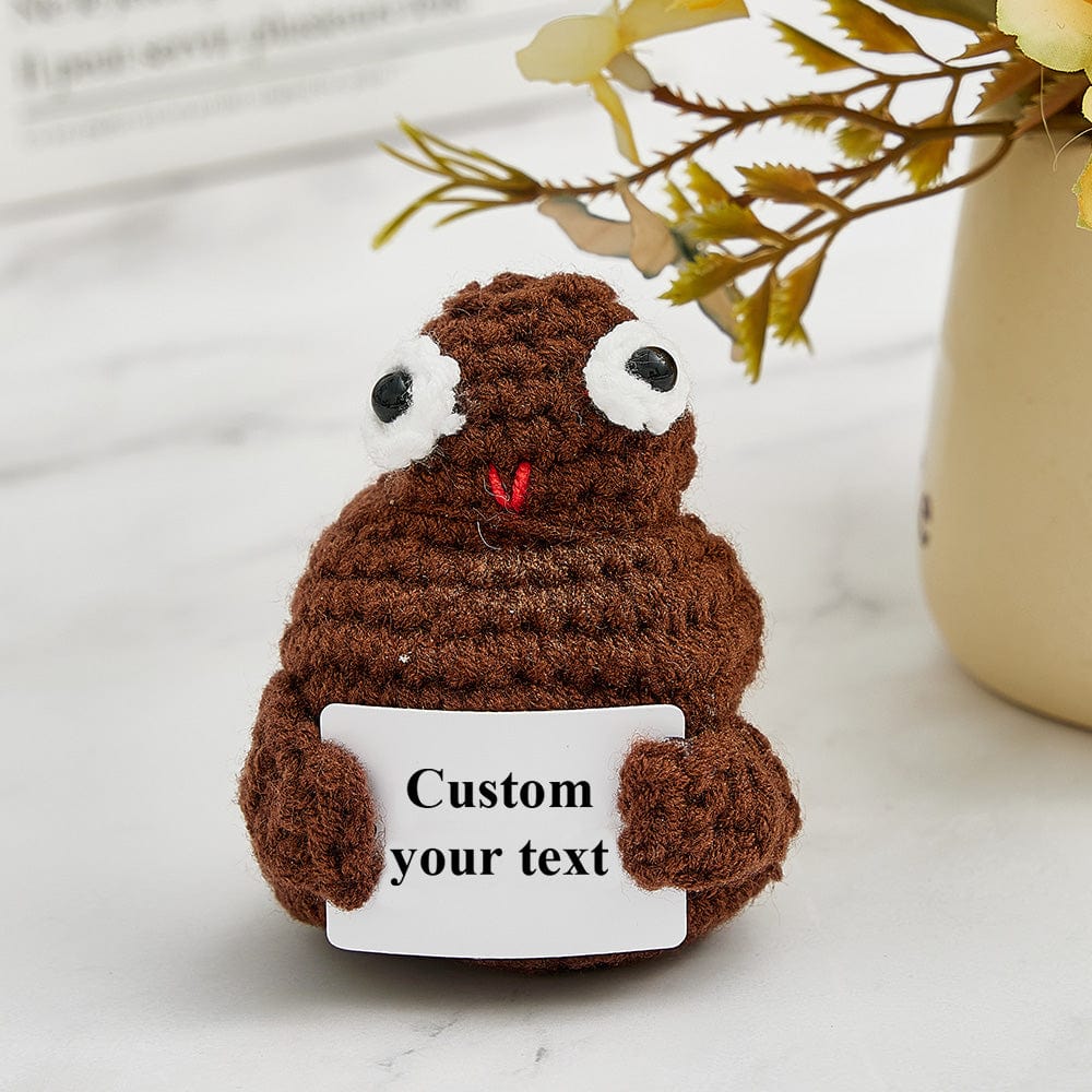 Custom Text Funny Crochet Poo Plushy Desk Decor Gifts