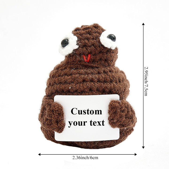 Custom Text Funny Crochet Poo Plushy Desk Decor Gifts