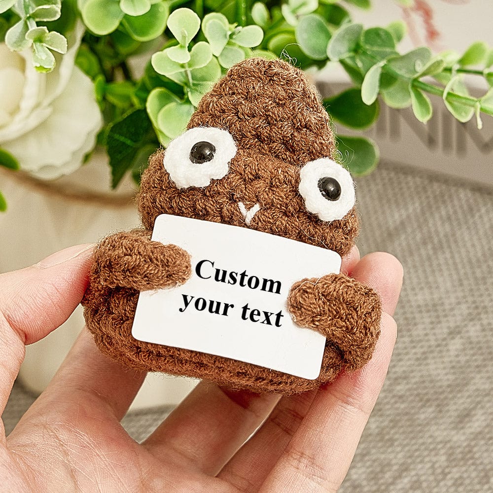 Funny Crochet Poo Plushy Custom Text Tiny Crochet Poo Desk Decor Gifts