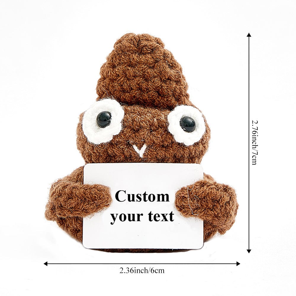 Funny Crochet Poo Plushy Custom Text Tiny Crochet Poo Desk Decor Gifts