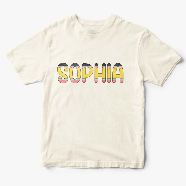 Personalized Back to School Pencil Name T-shirt First Day of School Shirt Gift for Kids