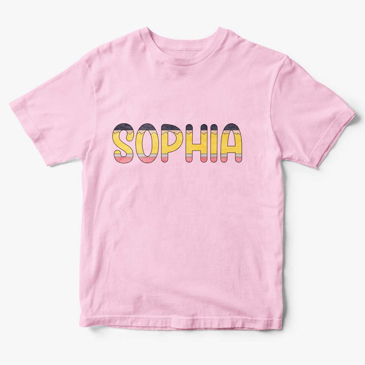 Personalized Back to School Pencil Name T-shirt First Day of School Shirt Gift for Kids