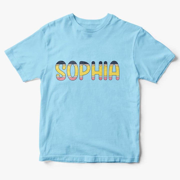 Personalized Back to School Pencil Name T-shirt First Day of School Shirt Gift for Kids