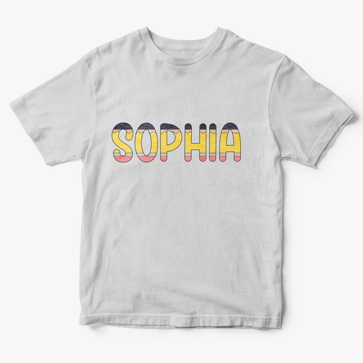 Personalized Back to School Pencil Name T-shirt First Day of School Shirt Gift for Kids