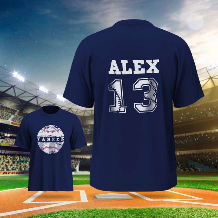 Personalized Baseball Name & Number Sports T-Shirt Back to School Gifts