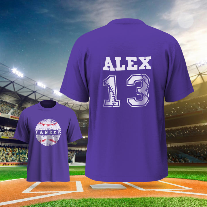 Personalized Baseball Name & Number Sports T-Shirt Back to School Gifts