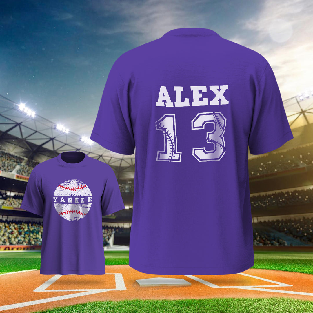 Personalized Baseball Name & Number Sports T-Shirt Back to School Gifts