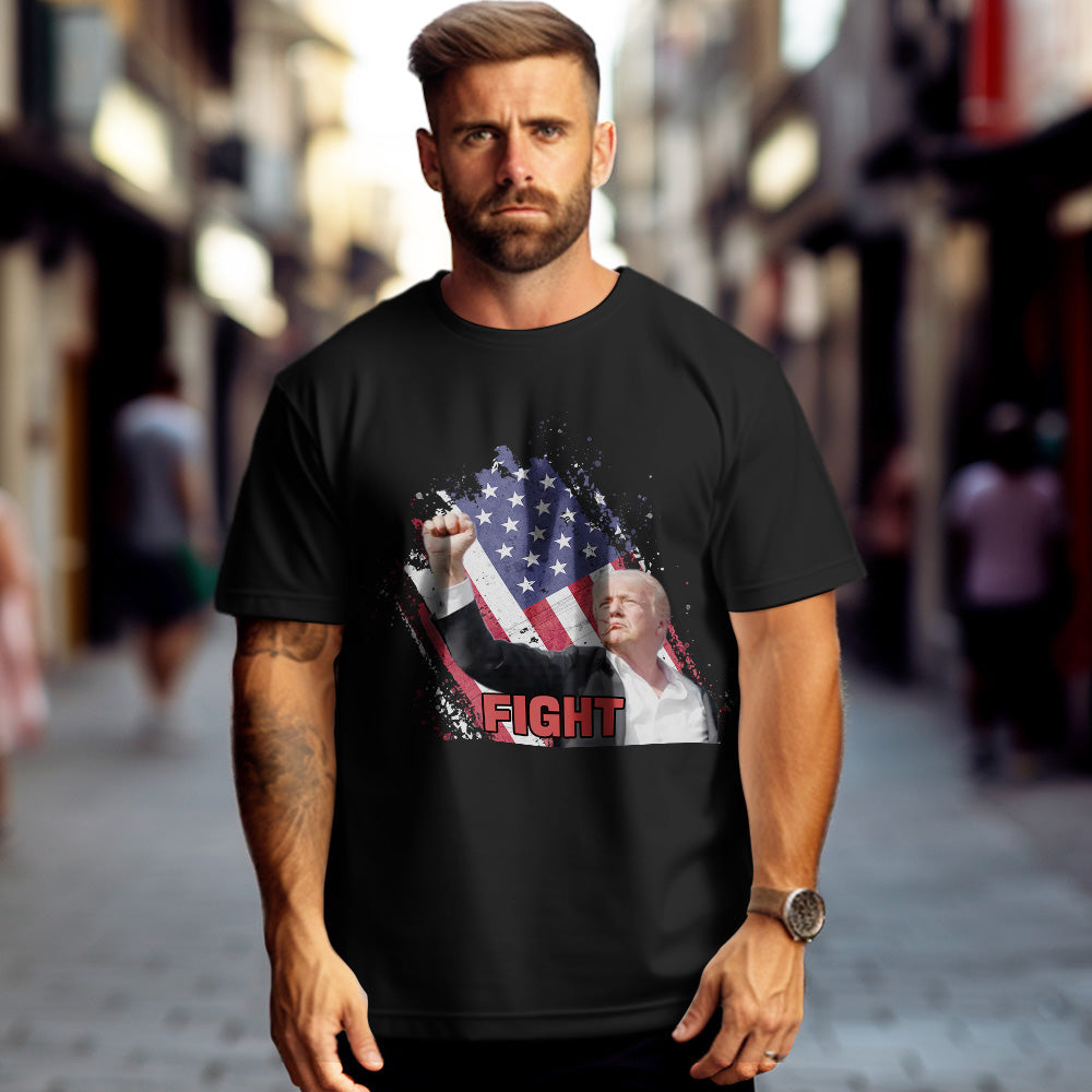 Fight! Donald Trump T-Shirt Make America Great Again Trump Shot Fight T-Shirt