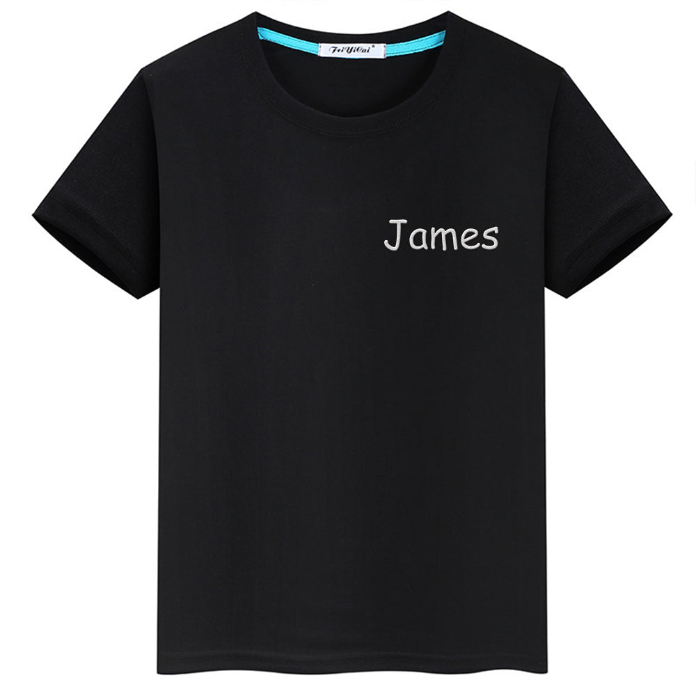 Personalized T-Shirt with Embroidered Name Gift for Kids