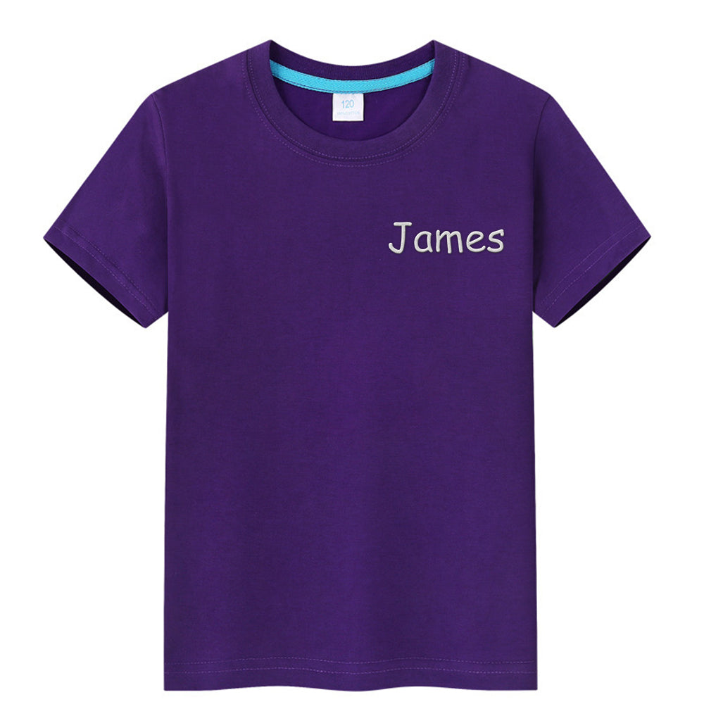 Personalized T-Shirt with Embroidered Name Gift for Kids