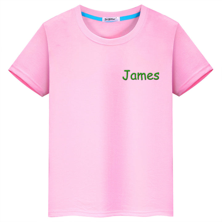 Personalized T-Shirt with Embroidered Name Gift for Kids