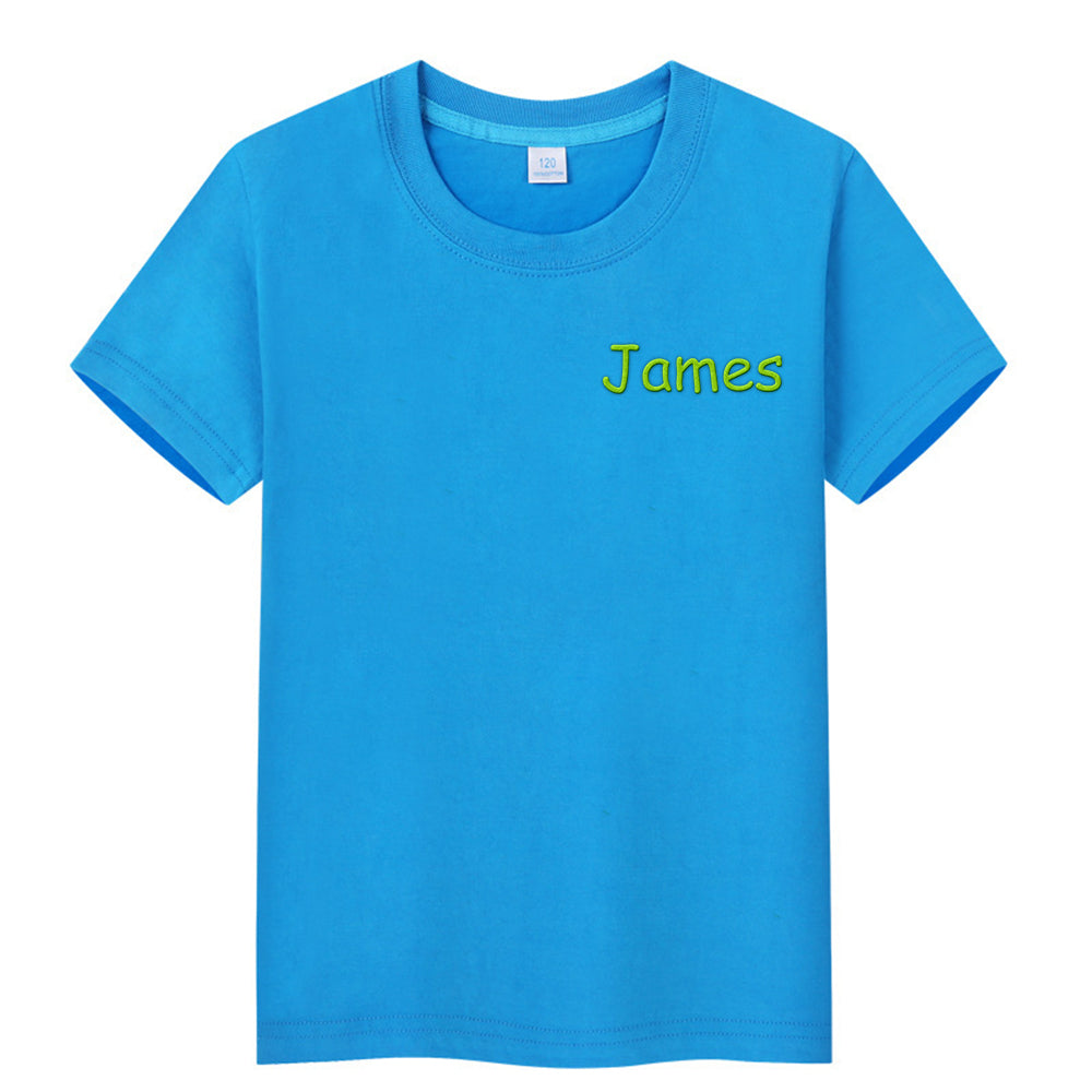 Personalized T-Shirt with Embroidered Name Gift for Kids