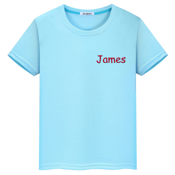 Personalized T-Shirt with Embroidered Name Gift for Kids