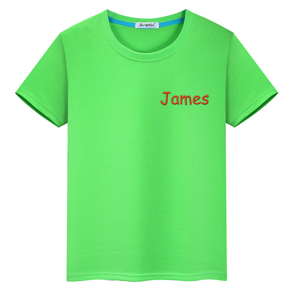 Personalized T-Shirt with Embroidered Name Gift for Kids