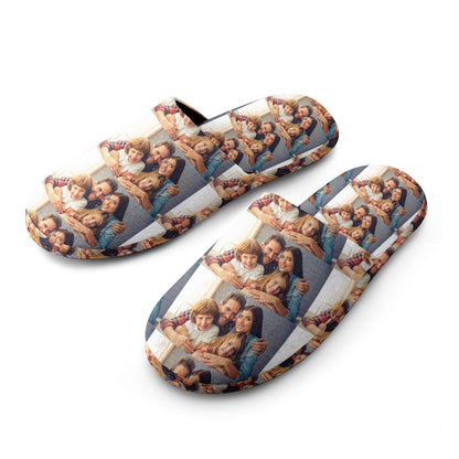 Custom Photo Women's and Men's Slippers Personalized Casual House Shoes Indoor Outdoor Bedroom Cotton Slippers