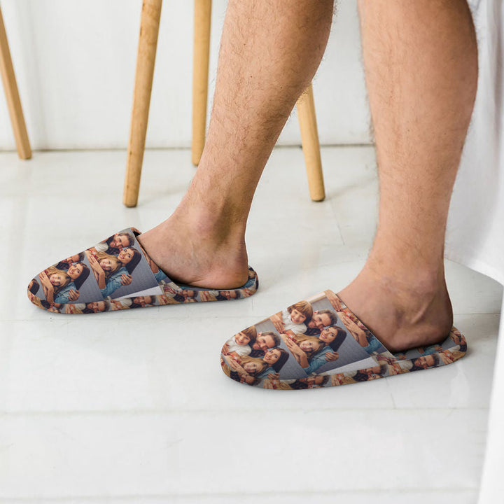 Custom Photo Women's and Men's Slippers Personalized Casual House Shoes Indoor Outdoor Bedroom Cotton Slippers