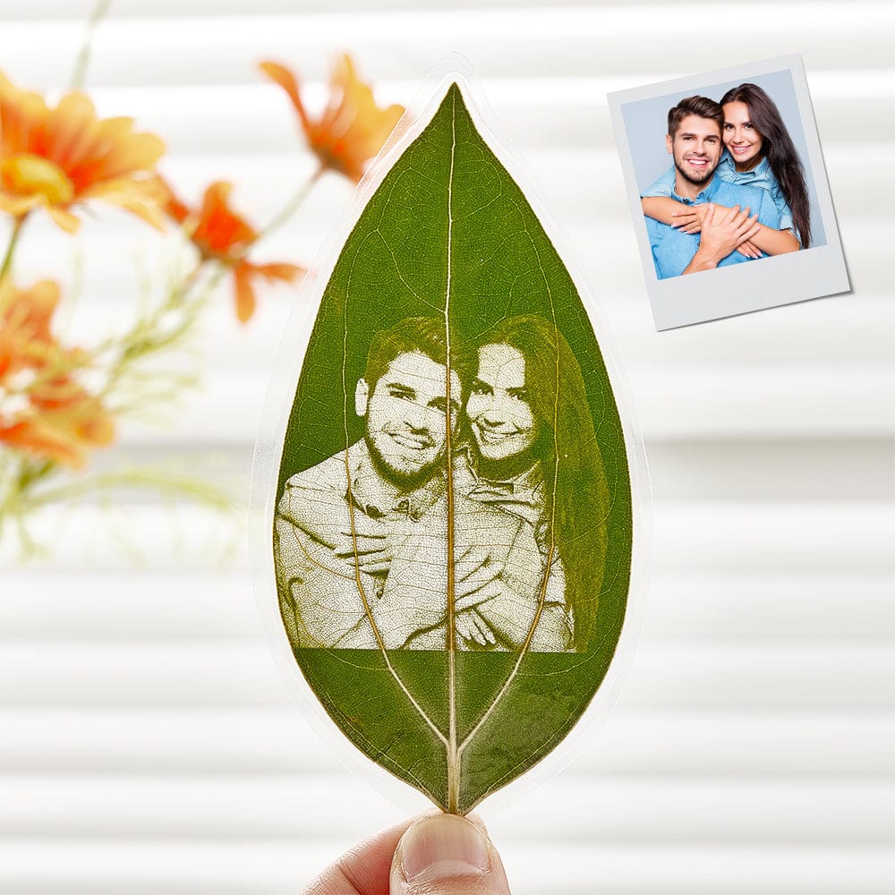Personalized Photo Leaf Bookmark Custom Leaf Carving Bookmarks Leaf Carving Art Unique Gift for Reader