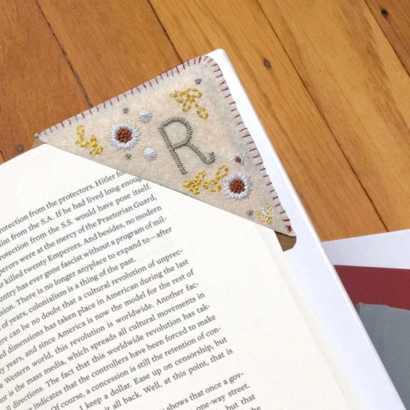 Personalized Bookmark with Initial Custom Embroidered Bookmark Gift for Book Lovers