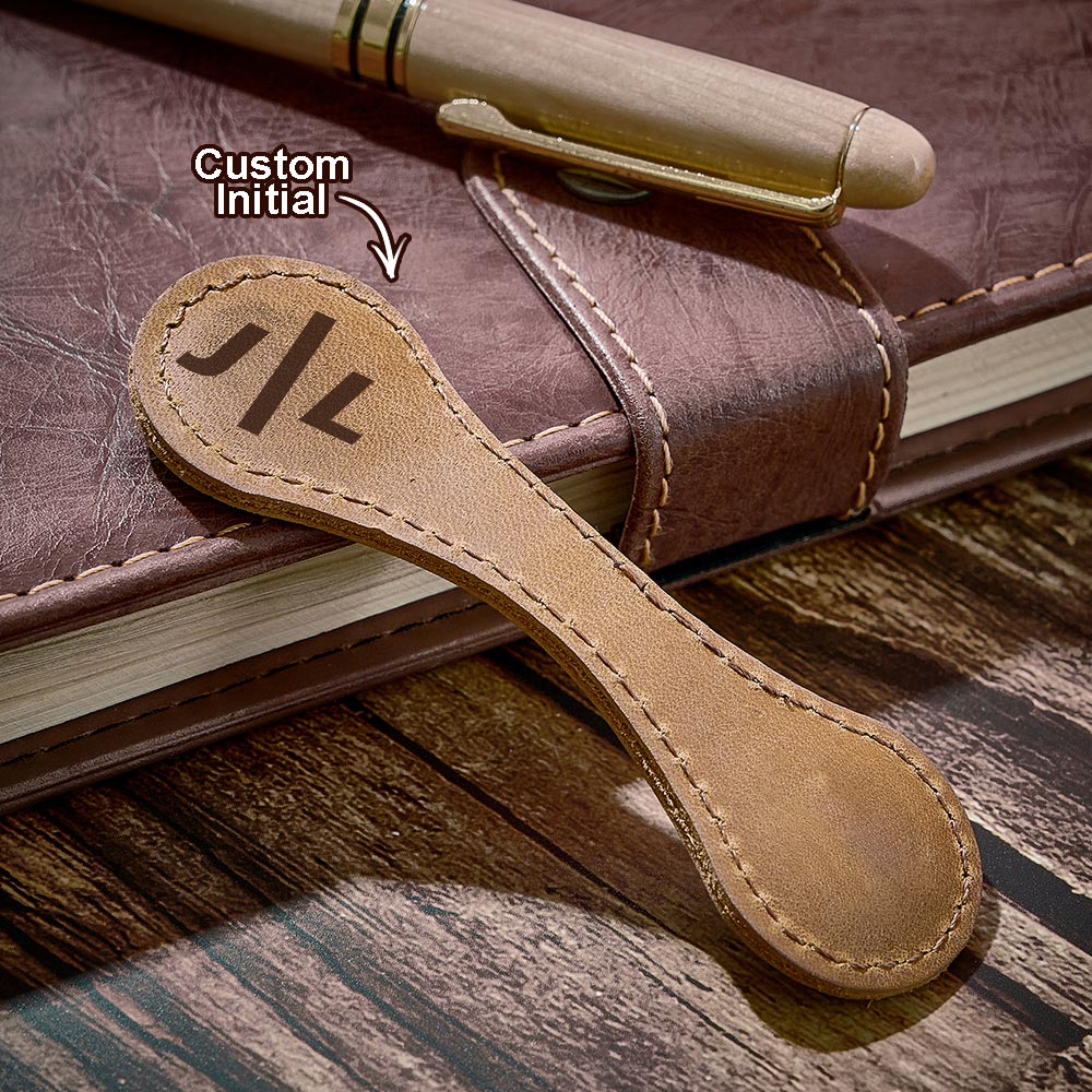 Personalized Alphabet Magnetic Leather Bookmark for Students  Custom Magnetic Bookmark for Readers