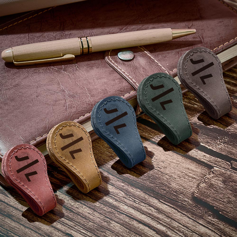 Personalized Alphabet Magnetic Leather Bookmark for Students  Custom Magnetic Bookmark for Readers