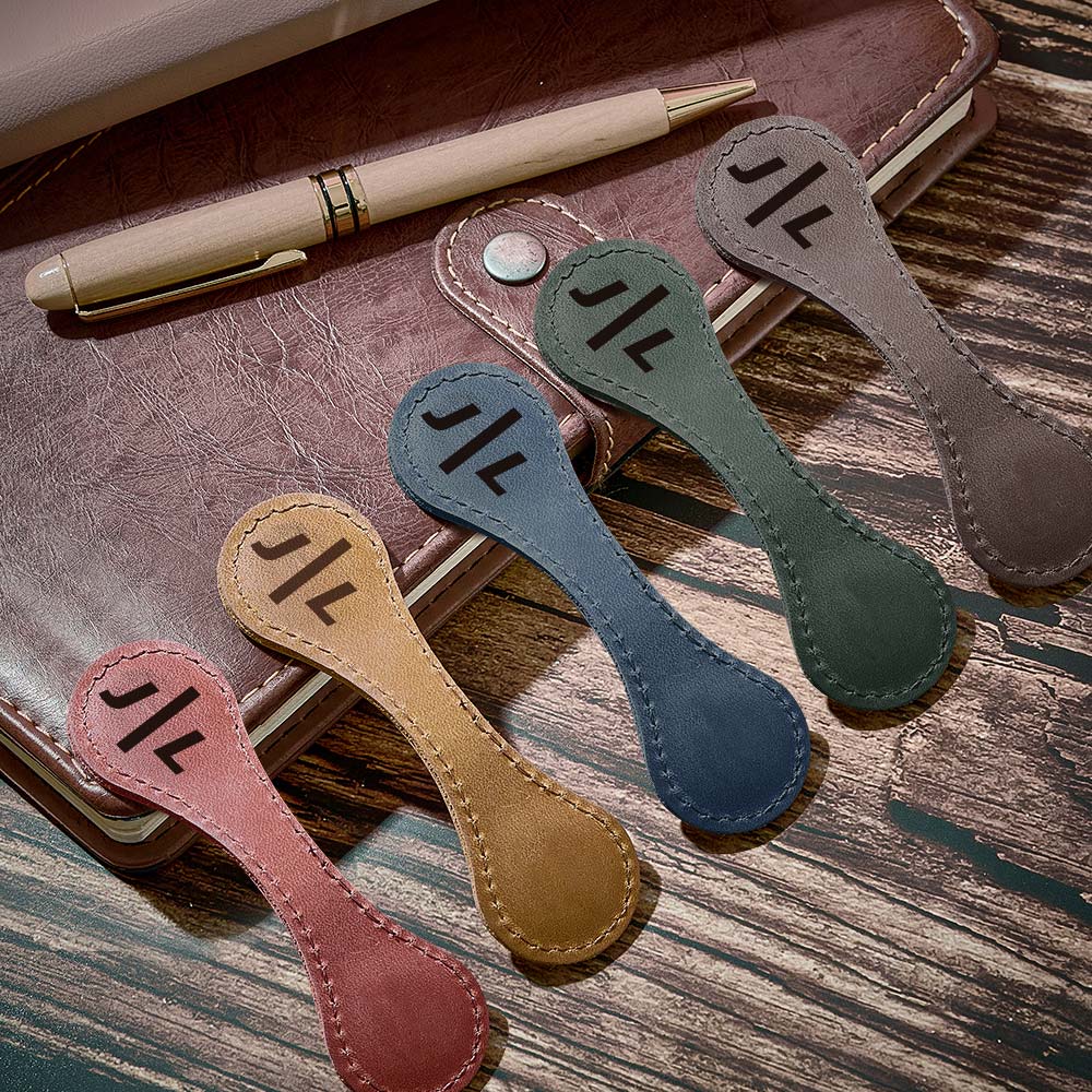 Personalized Alphabet Magnetic Leather Bookmark for Students  Custom Magnetic Bookmark for Readers