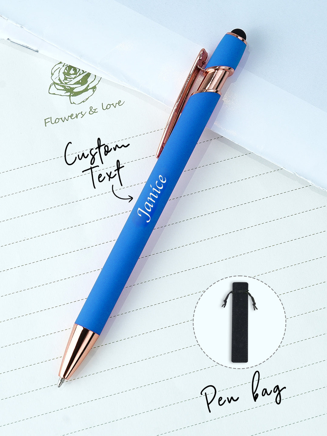 Custom Name Multifunction Ballpoint Pen with Drawstring Pouch Back to School Gift Birthday Gift Teacher’s Day Gift