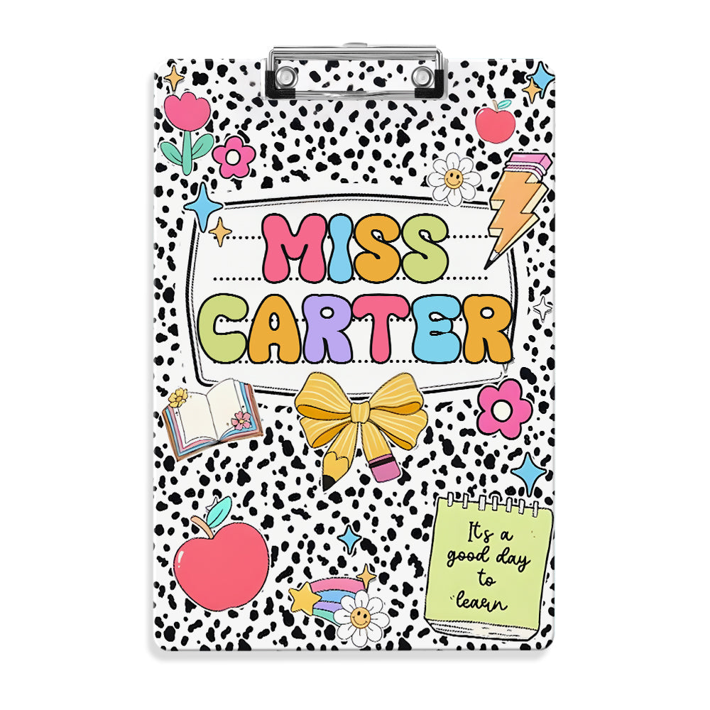 Custom Text Name Folder with Cute Stationery Design – Teacher's Day & Back to School Gift