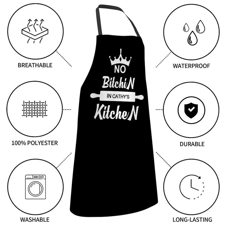 Custom Name Apron Personalized Aprons Kitchen Gift for Her-No Bitchin in My Kitchen