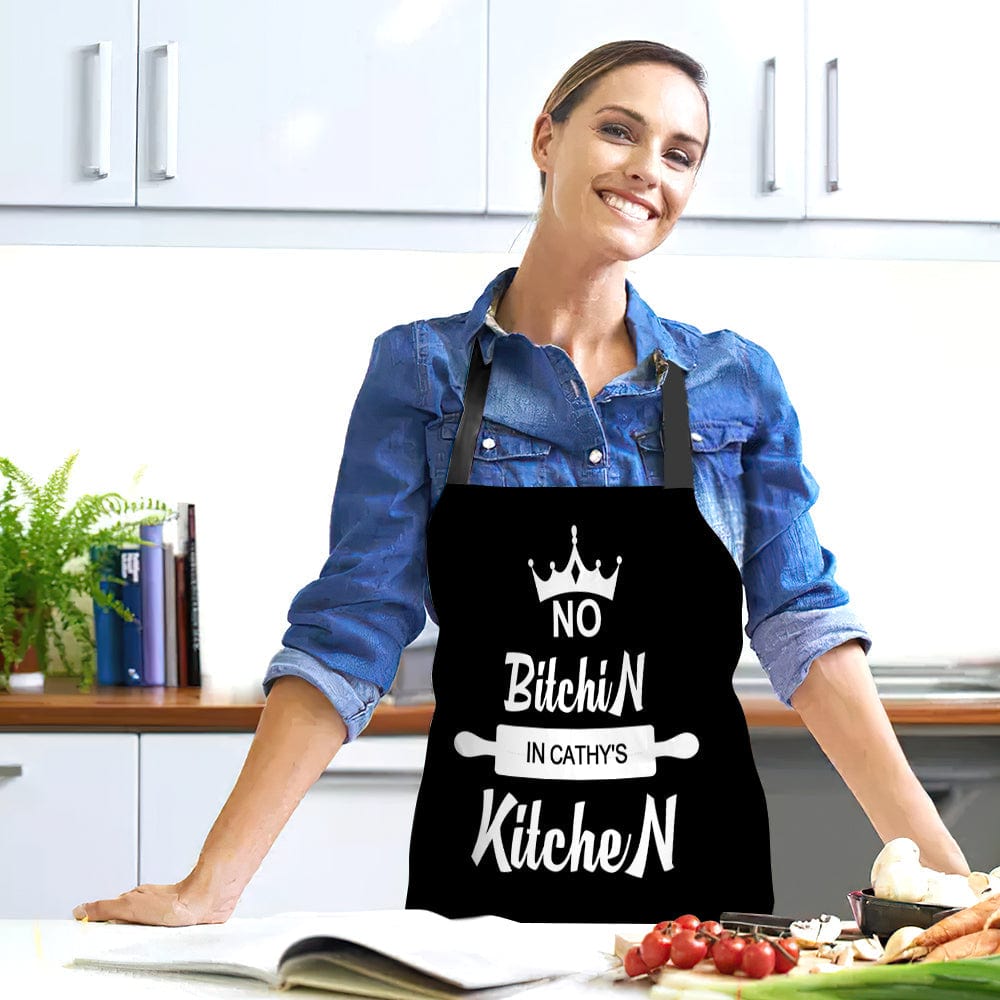 Custom Name Apron Personalized Aprons Kitchen Gift for Her-No Bitchin in My Kitchen