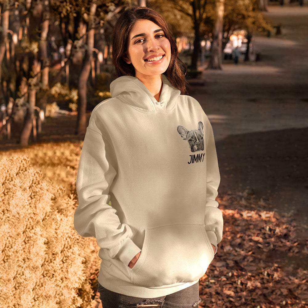 Personalized Pet Portrait Hoodie Custom Pet Sweatshirt Gift for Pet Lovers