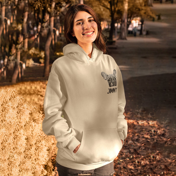 Personalized Pet Portrait Hoodie Custom Pet Sweatshirt Gift for Pet Lovers