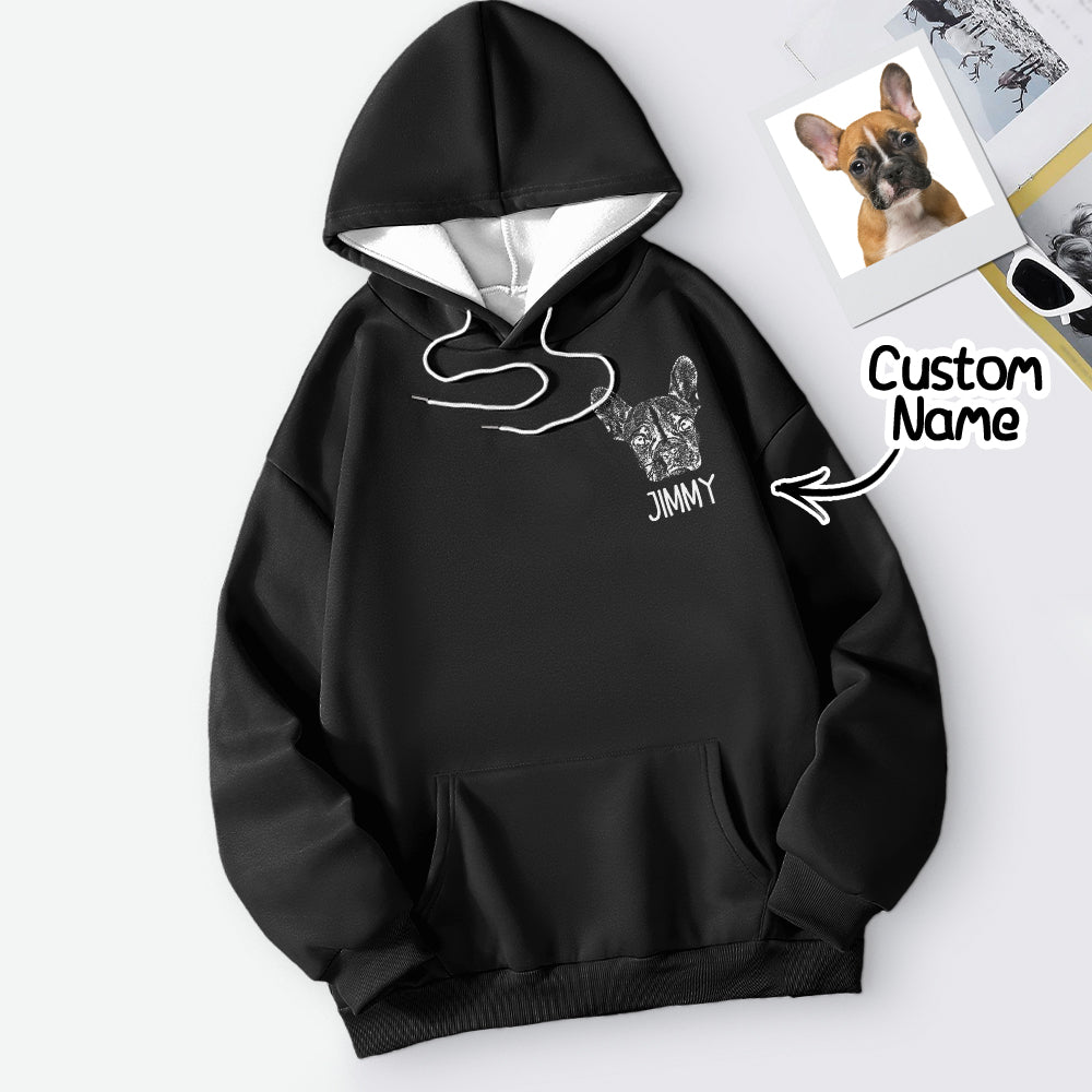 Personalized Pet Portrait Hoodie Custom Pet Sweatshirt Gift for Pet Lovers
