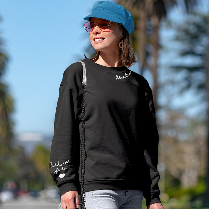 Custom Text Sweatshirt Personalized Names Round Neck Hoodie Gifts